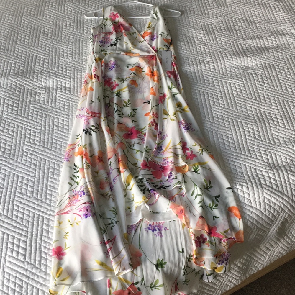 Spring floral midi dress